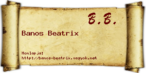 Banos Beatrix névjegykártya